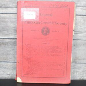 Journal of the American Ceramic Society Book Volume 10 No. 1 Vintage 1927 PB